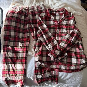 Hanna Andersson Red and White Plaid Men’s Pajama Set